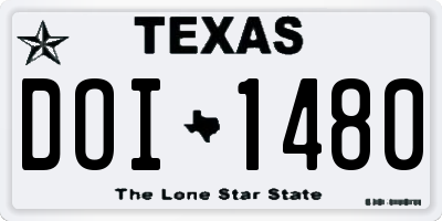 TX license plate DOI1480