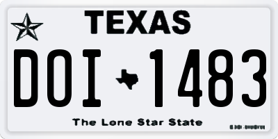 TX license plate DOI1483