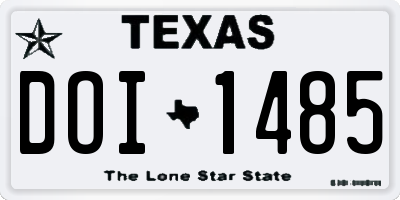 TX license plate DOI1485