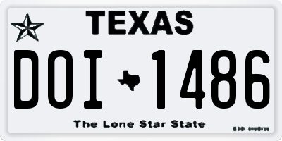 TX license plate DOI1486