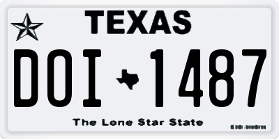 TX license plate DOI1487