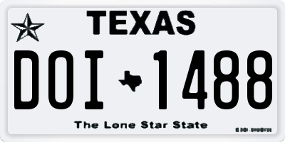 TX license plate DOI1488