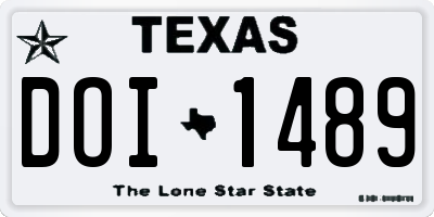 TX license plate DOI1489