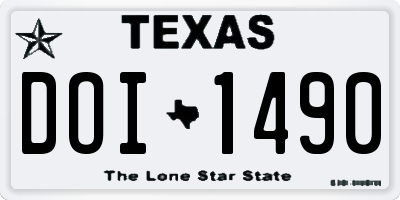 TX license plate DOI1490