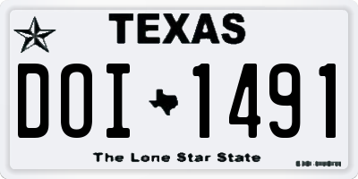 TX license plate DOI1491