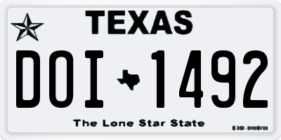 TX license plate DOI1492