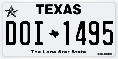 TX license plate DOI1495
