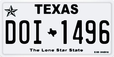 TX license plate DOI1496
