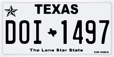 TX license plate DOI1497
