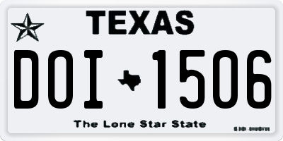 TX license plate DOI1506