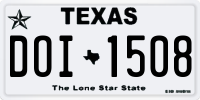 TX license plate DOI1508