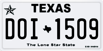 TX license plate DOI1509