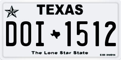 TX license plate DOI1512
