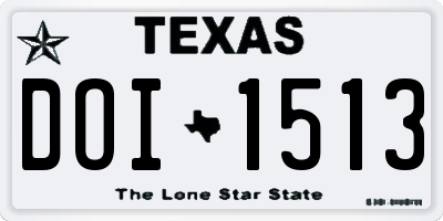 TX license plate DOI1513