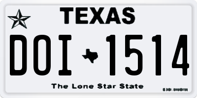 TX license plate DOI1514