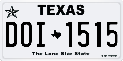 TX license plate DOI1515
