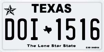 TX license plate DOI1516