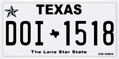 TX license plate DOI1518