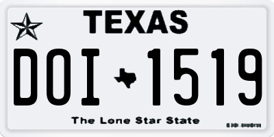 TX license plate DOI1519