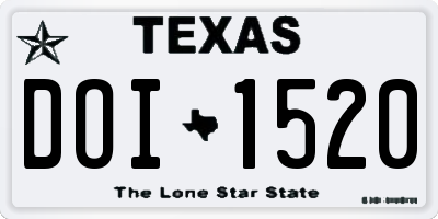 TX license plate DOI1520