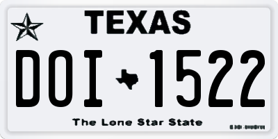 TX license plate DOI1522
