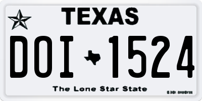 TX license plate DOI1524