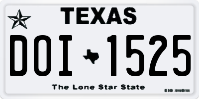 TX license plate DOI1525
