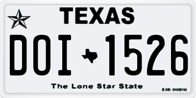 TX license plate DOI1526