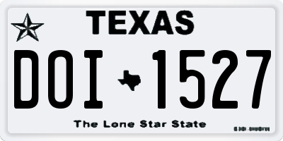 TX license plate DOI1527