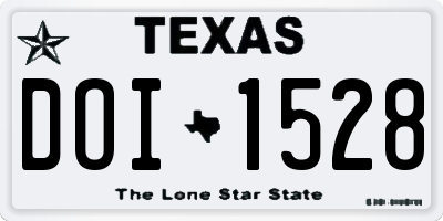 TX license plate DOI1528