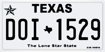 TX license plate DOI1529