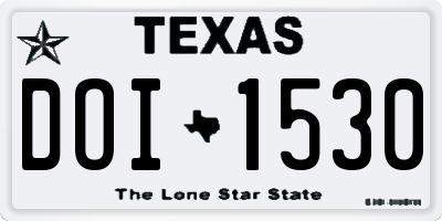 TX license plate DOI1530