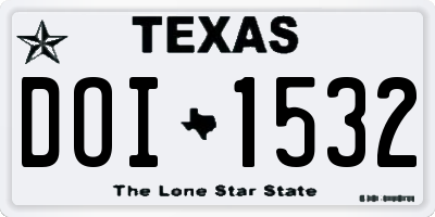 TX license plate DOI1532