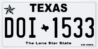TX license plate DOI1533