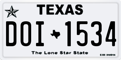 TX license plate DOI1534