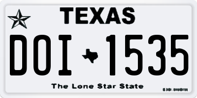 TX license plate DOI1535