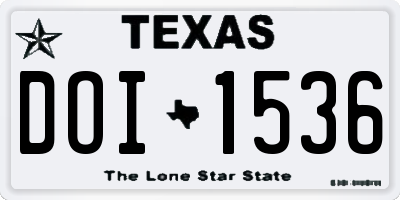 TX license plate DOI1536
