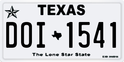 TX license plate DOI1541