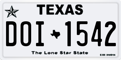TX license plate DOI1542