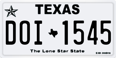 TX license plate DOI1545