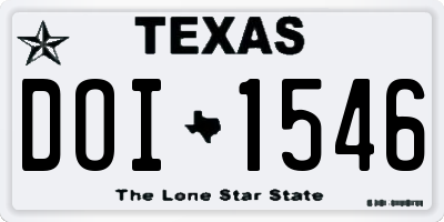 TX license plate DOI1546