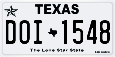 TX license plate DOI1548