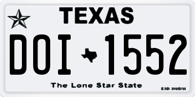 TX license plate DOI1552