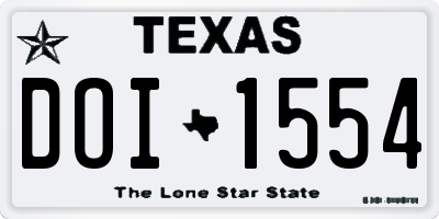 TX license plate DOI1554