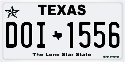 TX license plate DOI1556