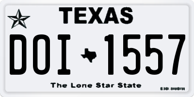 TX license plate DOI1557