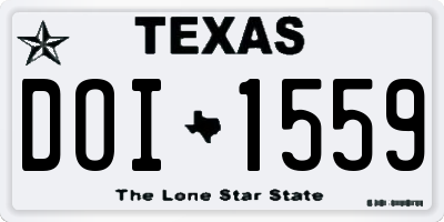 TX license plate DOI1559