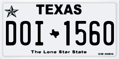 TX license plate DOI1560