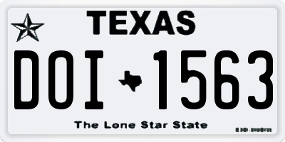 TX license plate DOI1563