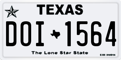 TX license plate DOI1564
